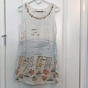 Raya Sun Floral Sleeveless Dress / Beach Coverup